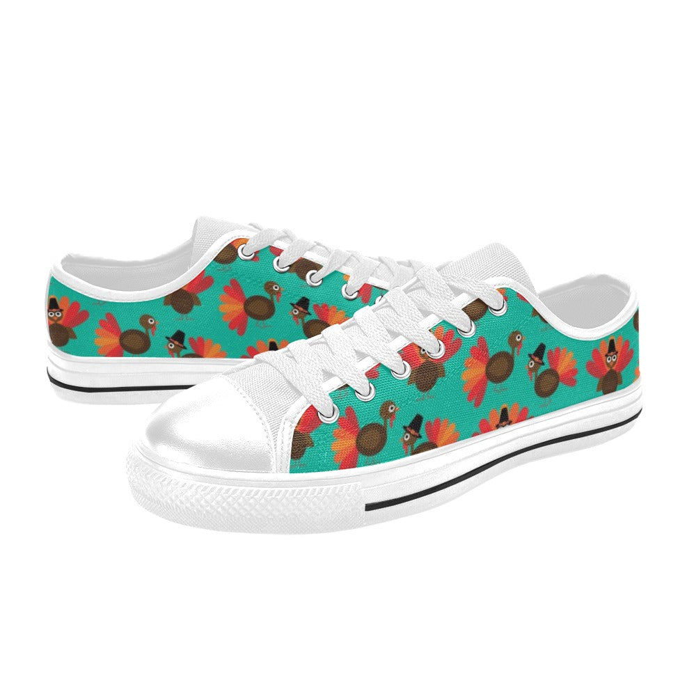 Turkey Print Design LKS402 Women's White Low Top Shoes