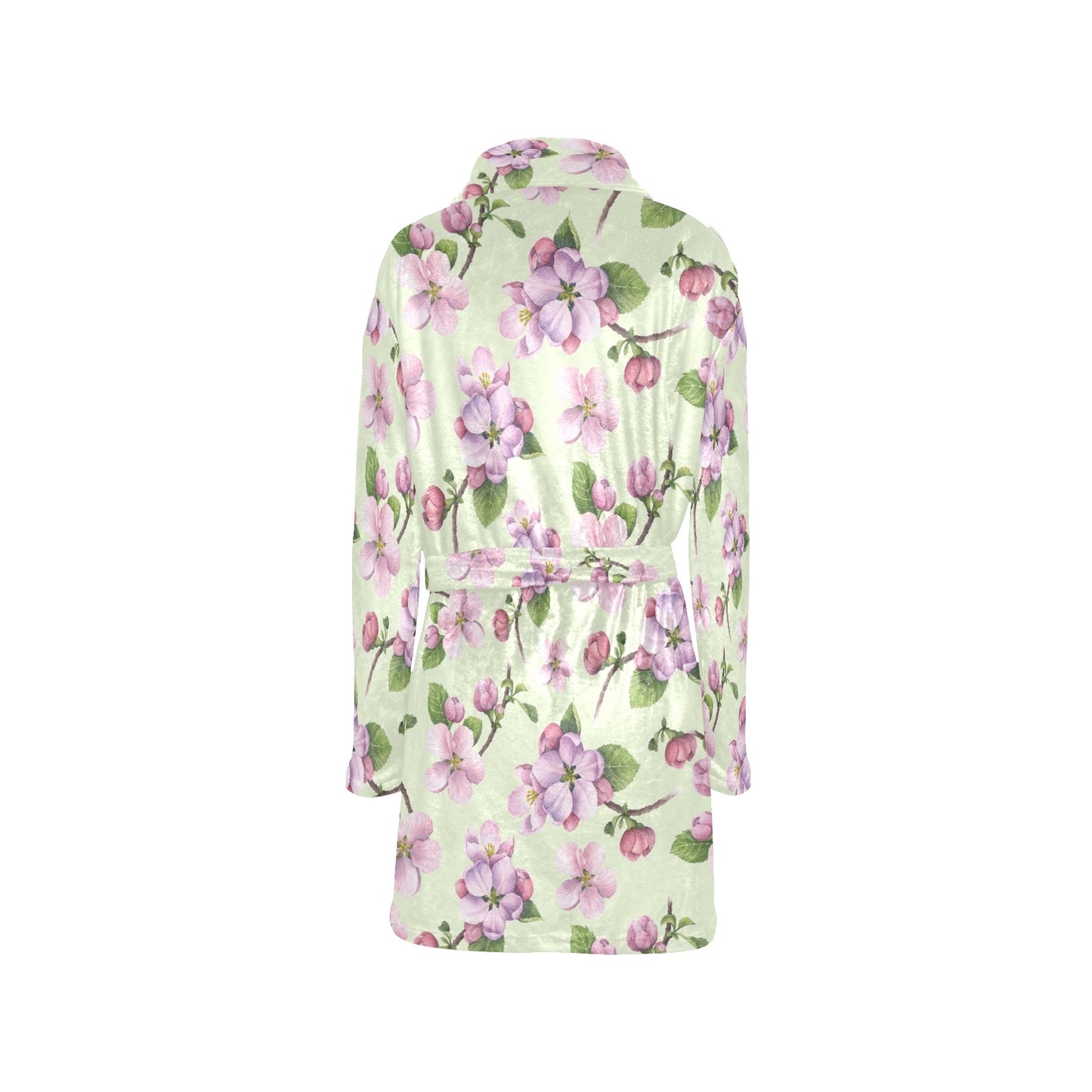 Apple blossom Pattern Print Design AB05 Women's Fleece Robe