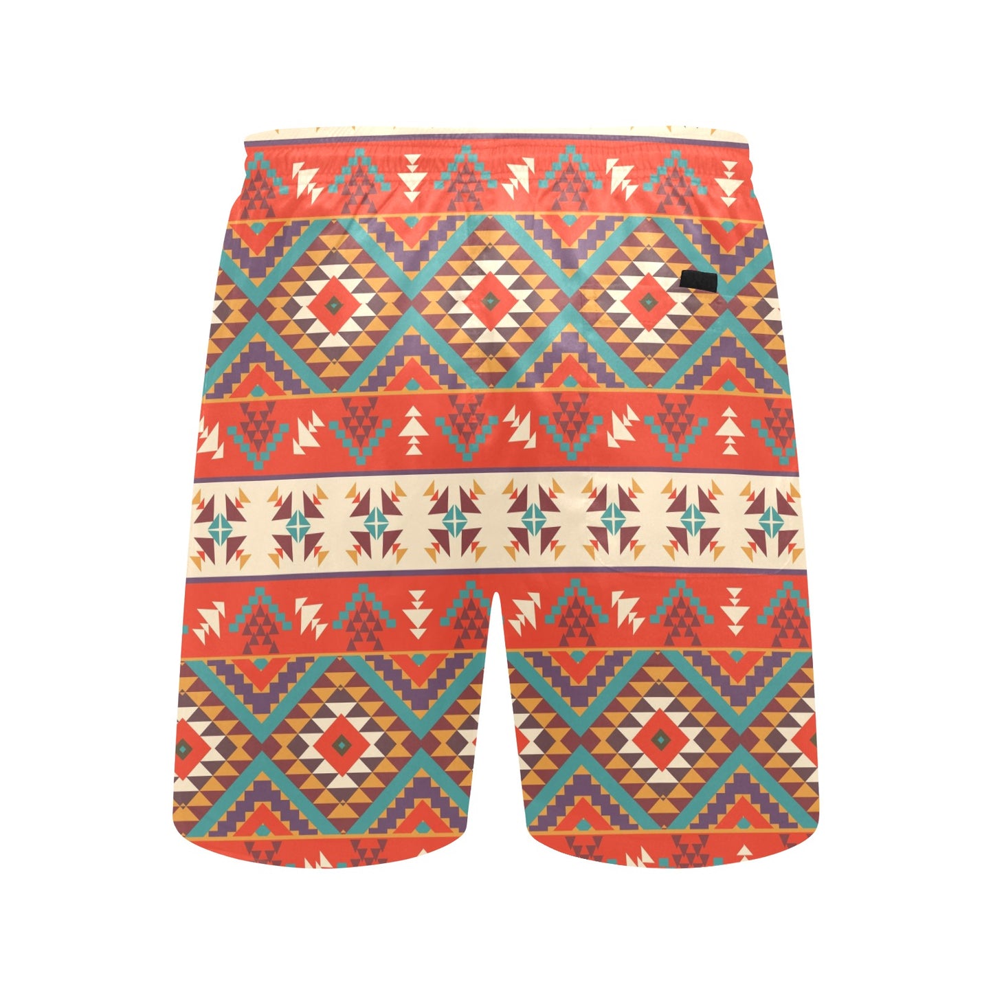 Aztec Red Print Pattern Men's Swim Trunks Beach Shorts