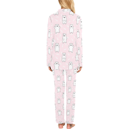 Polar Bear Pattern Print Design PB09 Women's Long Pajama Set