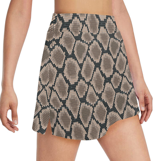 Snake Skin Design Print 17" Golf & Pickleball Skort with Pockets