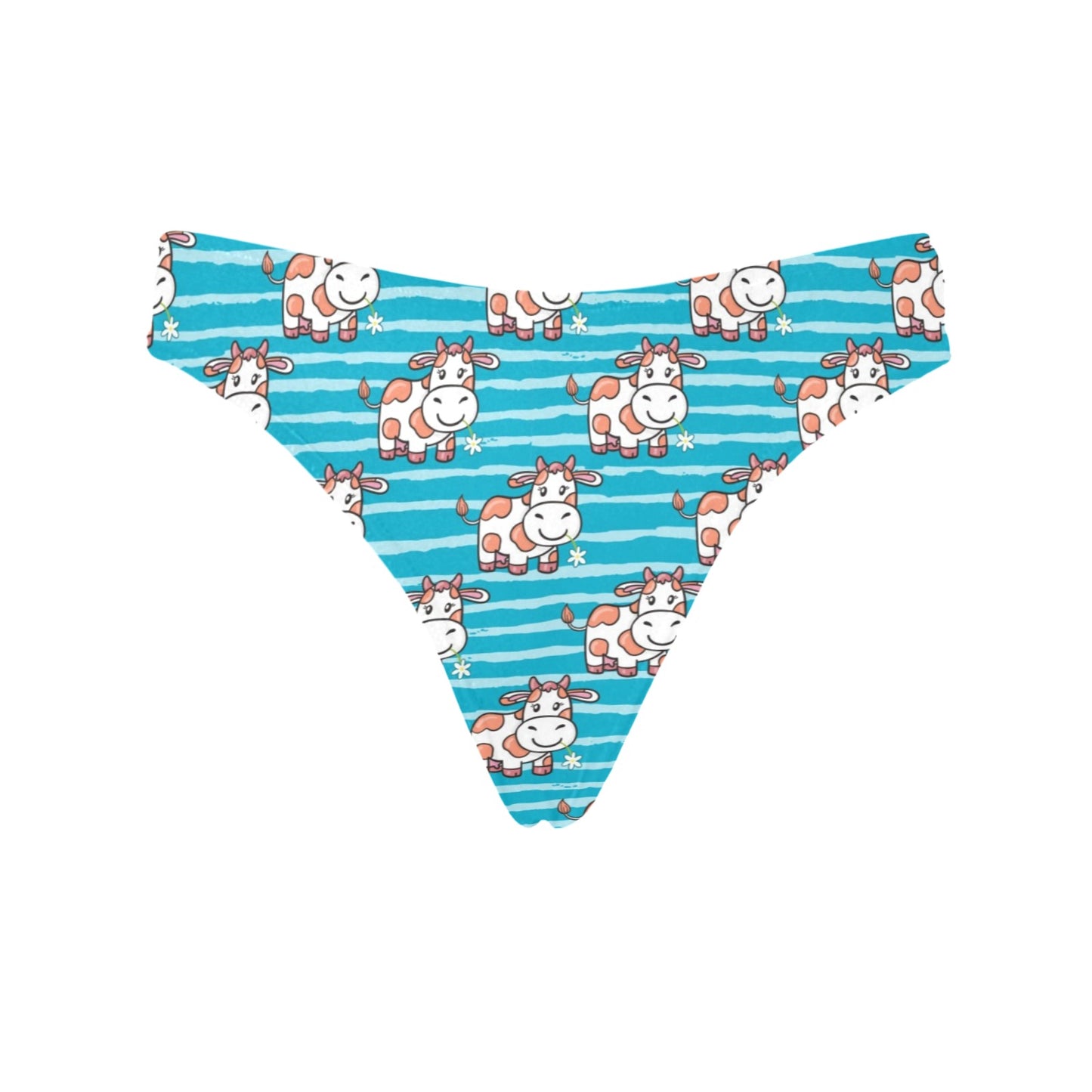 Cow Cute Print Pattern Women's Thongs