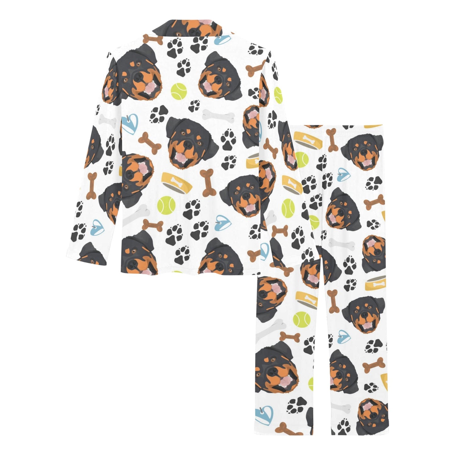 Rottweiler Pattern Print Design A04 Women's Long Pajama Set