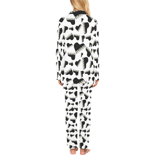 Piano Print Design LKS405 Women's Long Pajama Set