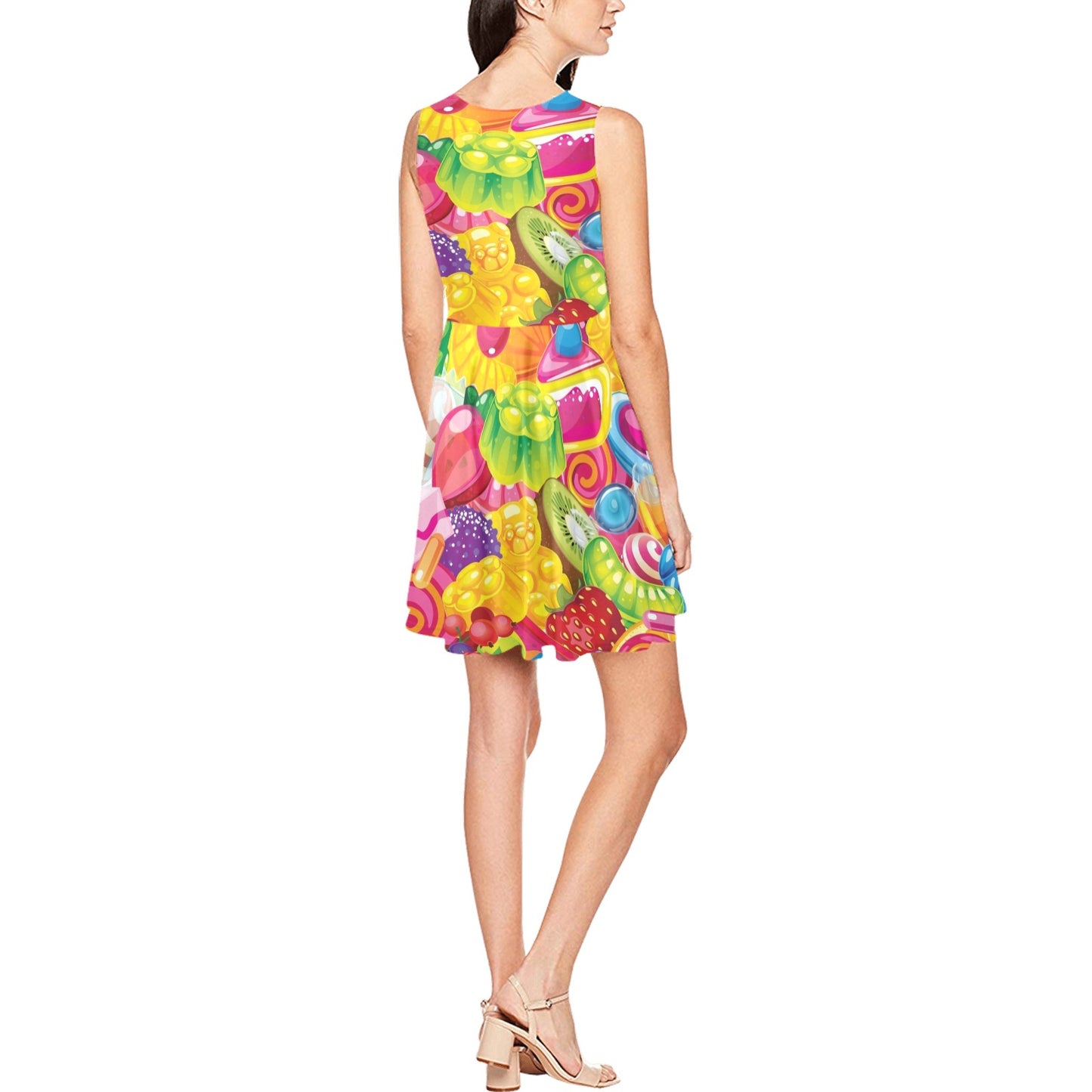 Candy Pattern Print Design CA01 Sleeveless Dress