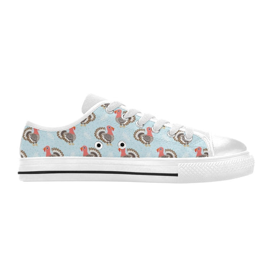 Turkey Print Design LKS403 Women's White Low Top Shoes