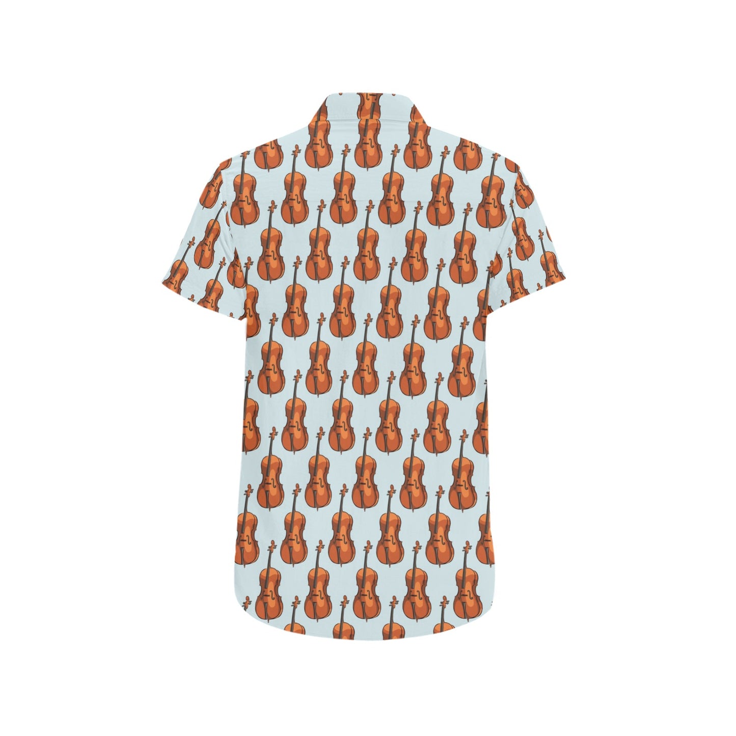 Violin Print Design LKS406 Men Short Sleeve Button Up Shirt