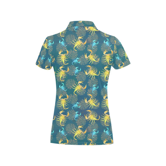 Scorpion Pattern Print Design 02 Women's Polo Shirt