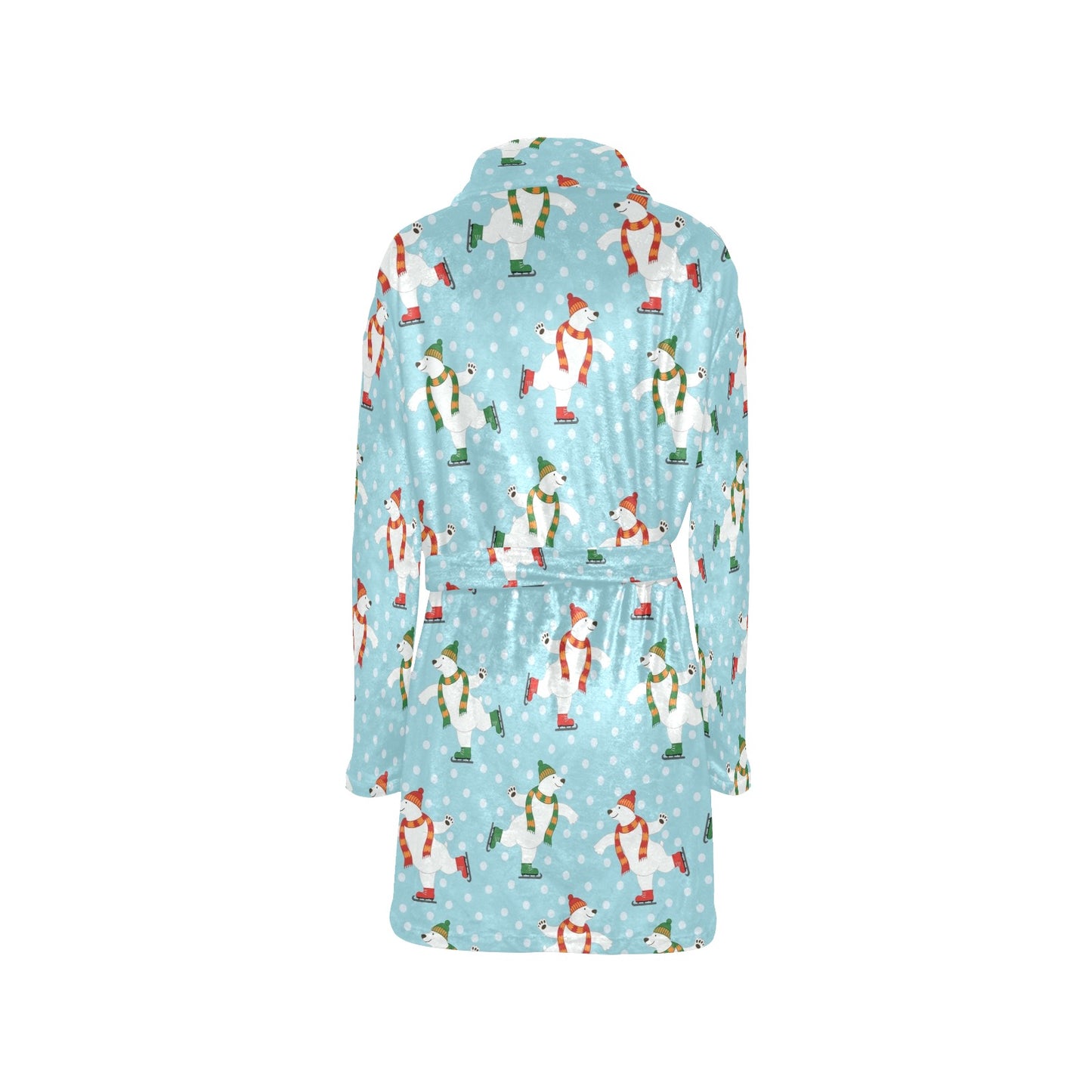 Polar Bear Pattern Print Design PB07 Women's Fleece Robe