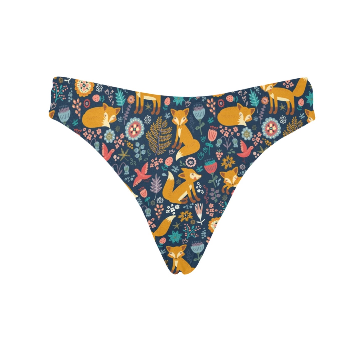 Fox Cute Jungle Print Pattern Women's Thongs