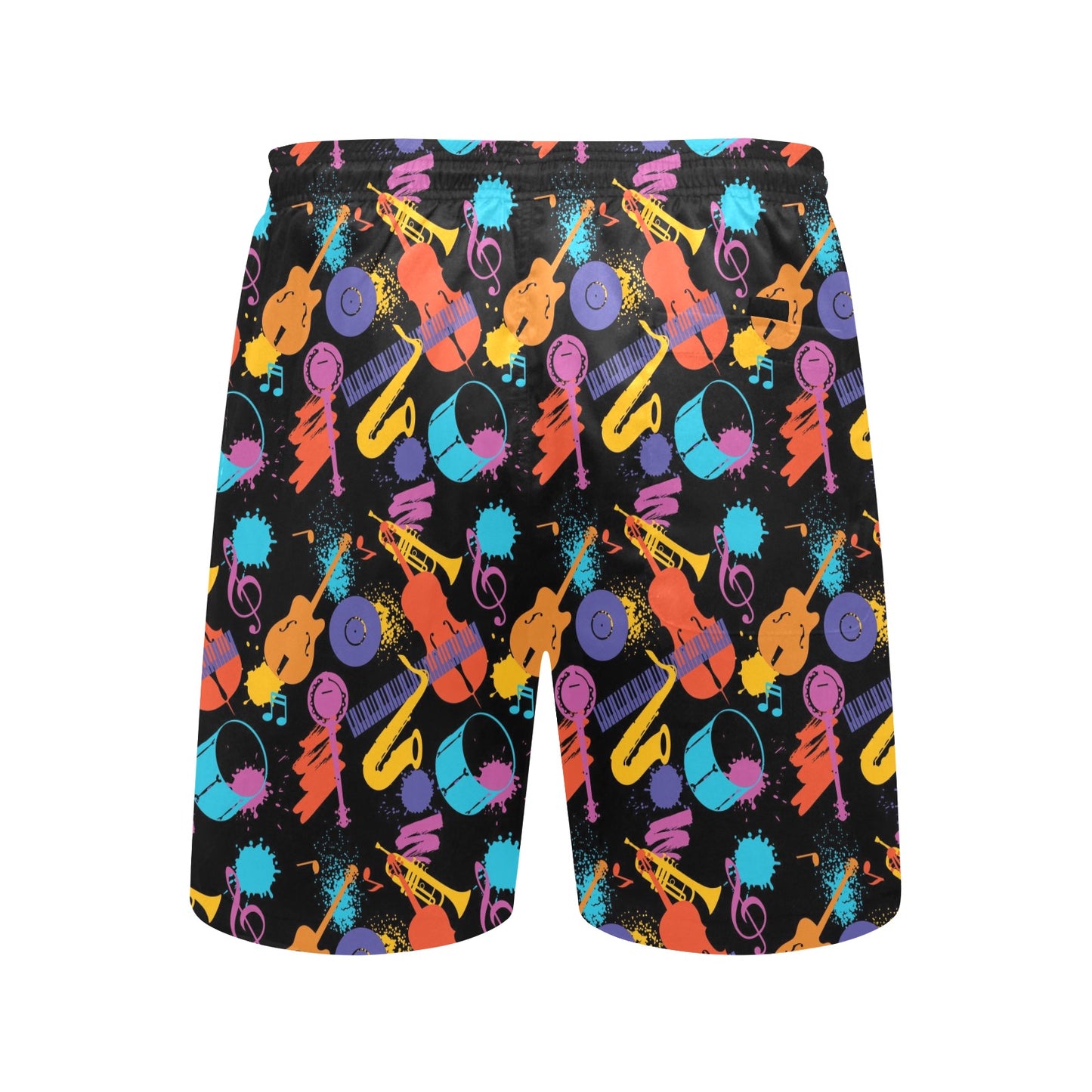 Saxophone Print Design LKS406 Men's Swim Trunks Beach Shorts