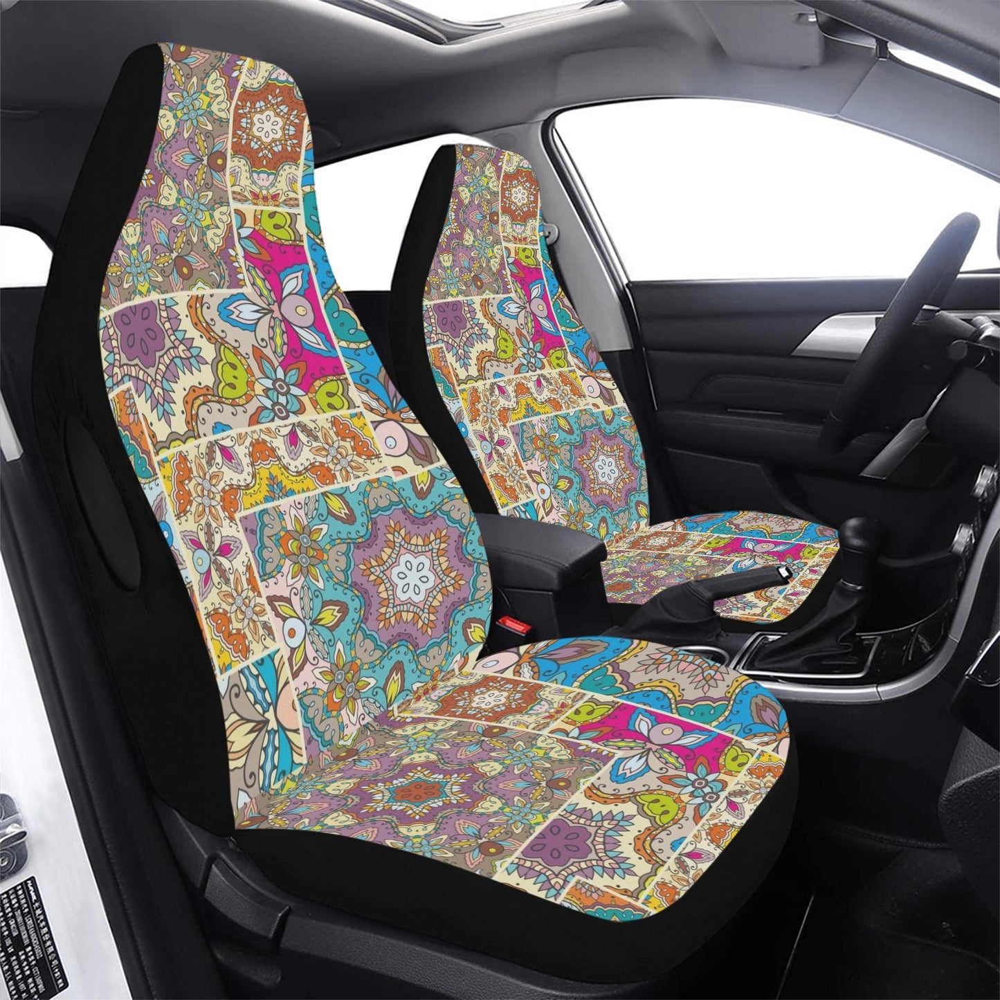 Patchwork Print Design LKS402 Car Seat Covers