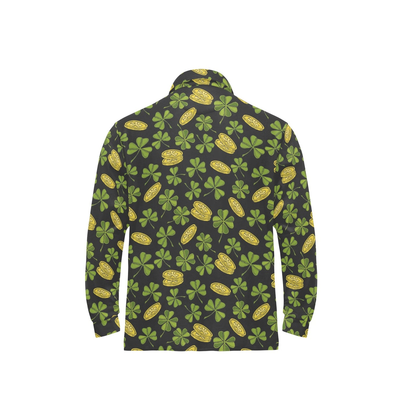 St Patricks Day Print Design LKS305 Long Sleeve Polo Shirt For Men's