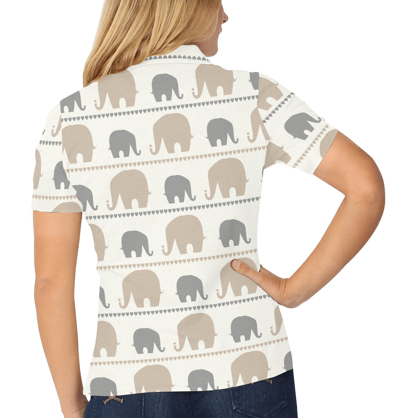 Elephant Cute Women's Polo Shirt