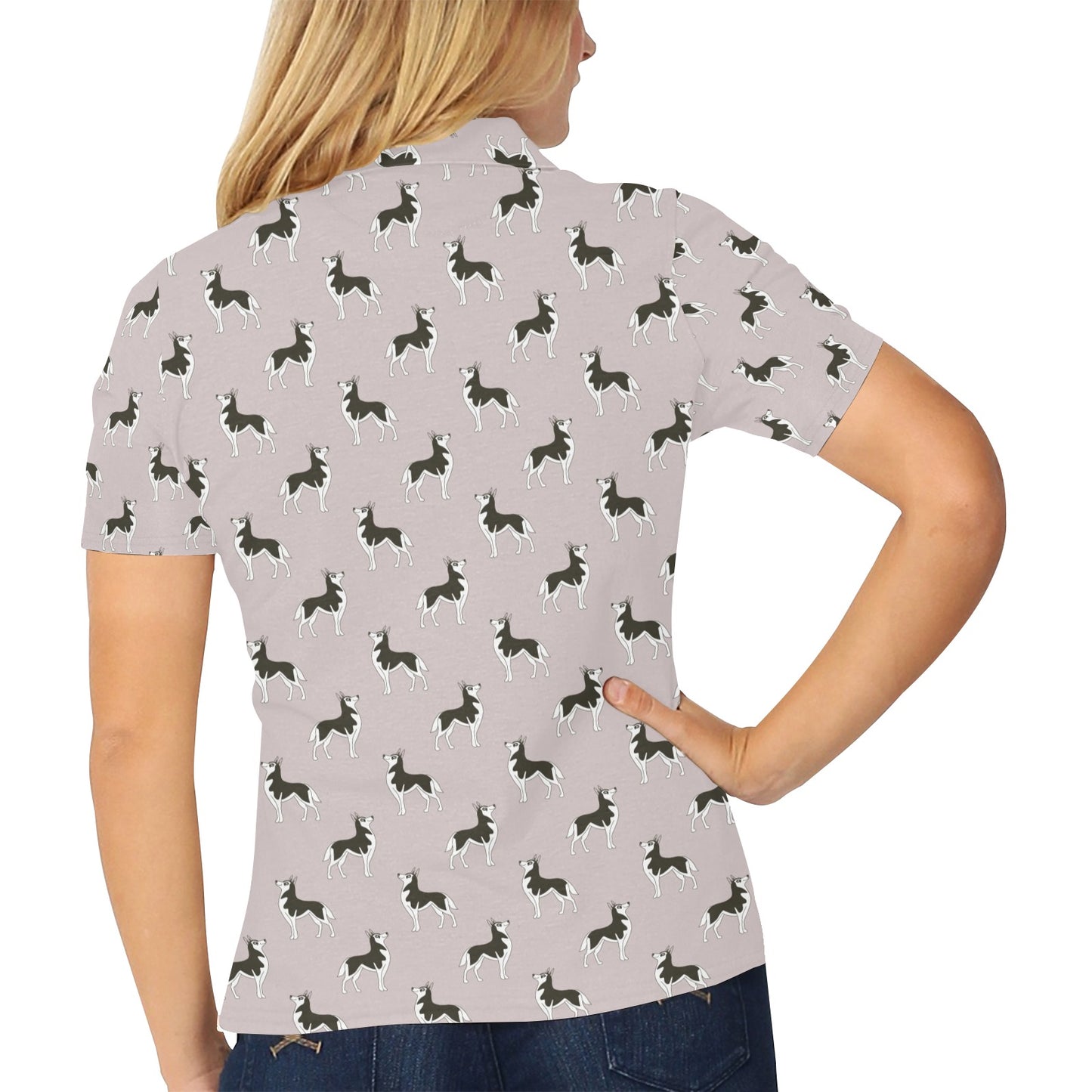 Siberian Huskies Print Design LKS301 Women's Polo Shirt