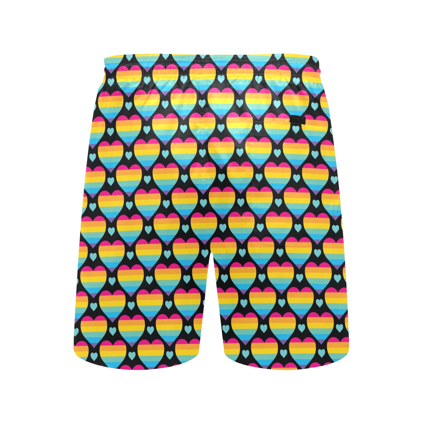 Rainbow Heart Print Pattern Men's Swim Trunks Beach Shorts