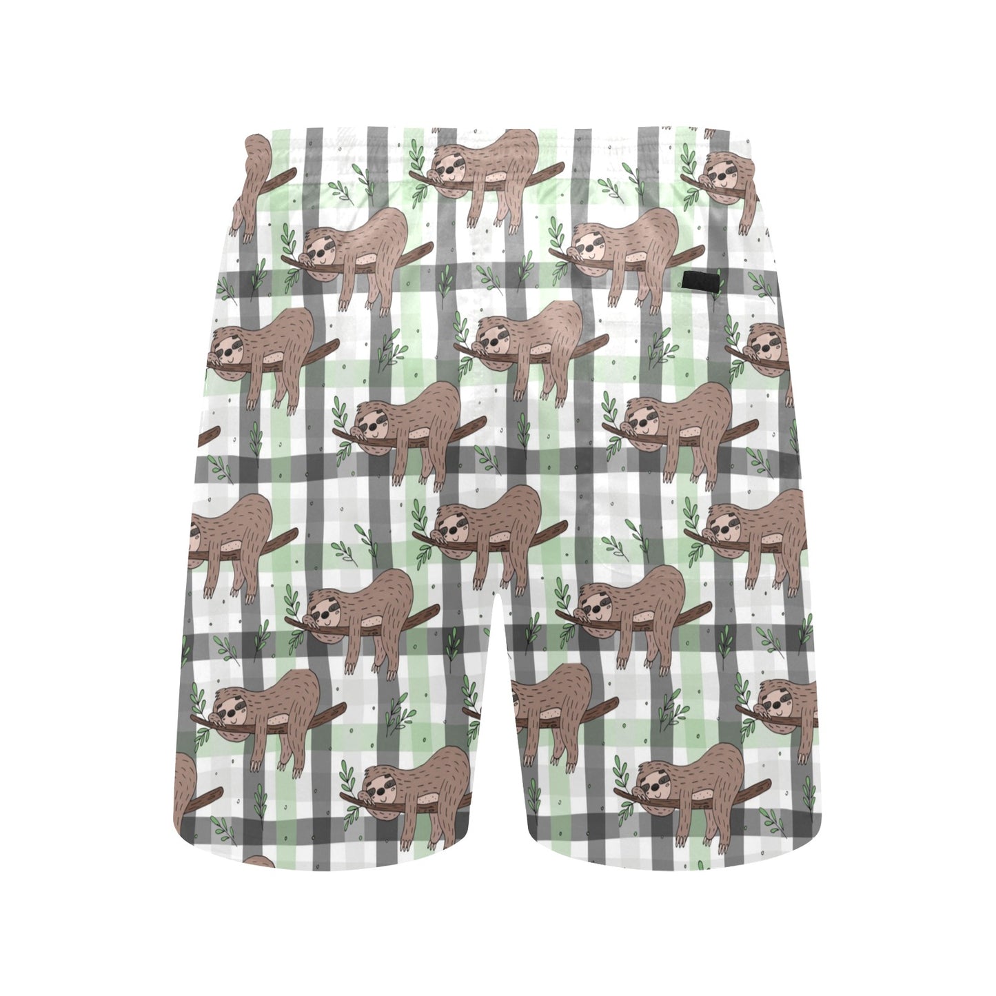 Sloth Print Design LKS301 Men's Swim Trunks Beach Shorts