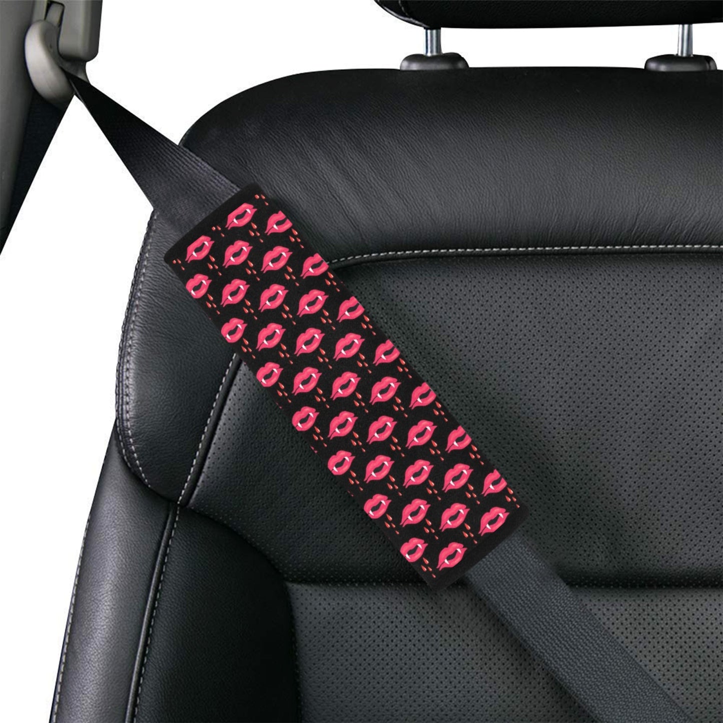 Vampire Lips Print Design LKS303 Car Seat Belt Cover