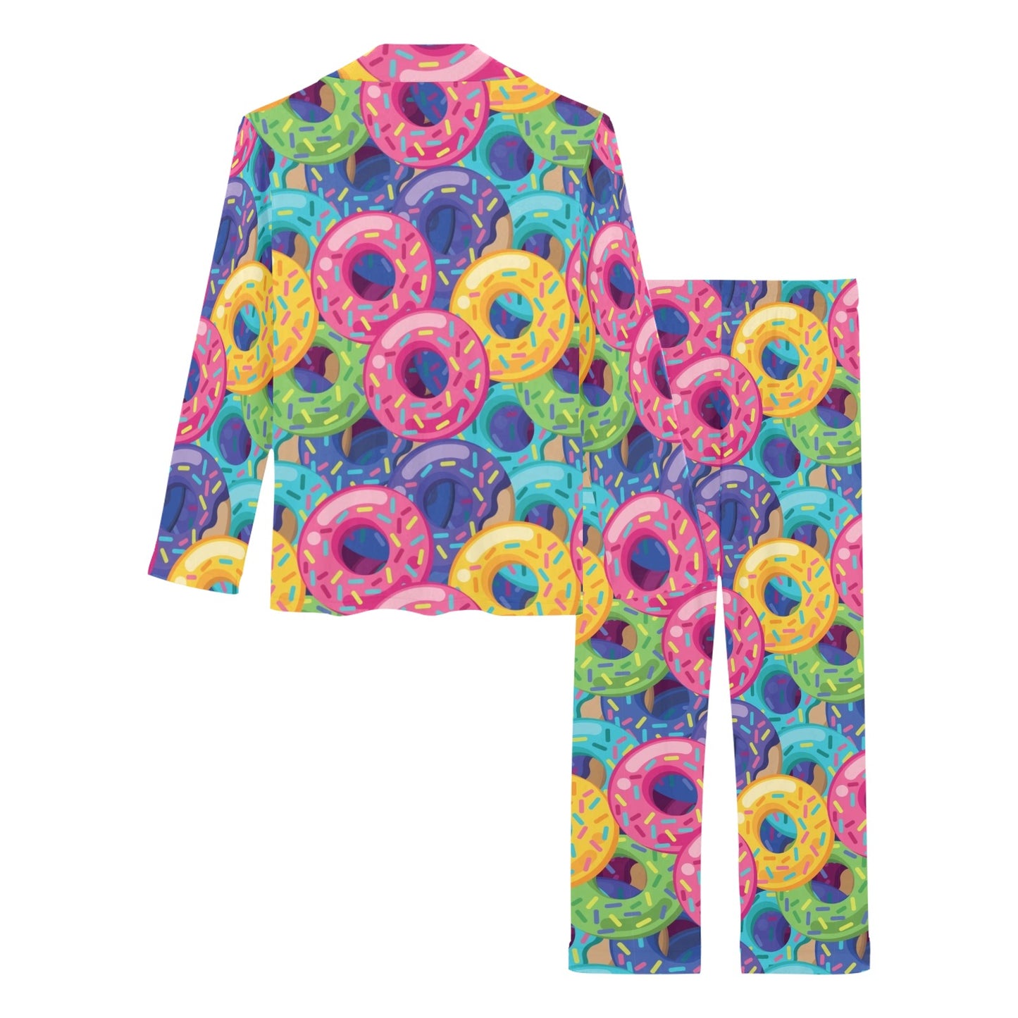 Donut Pattern Print Design DN010 Women's Long Pajama Set