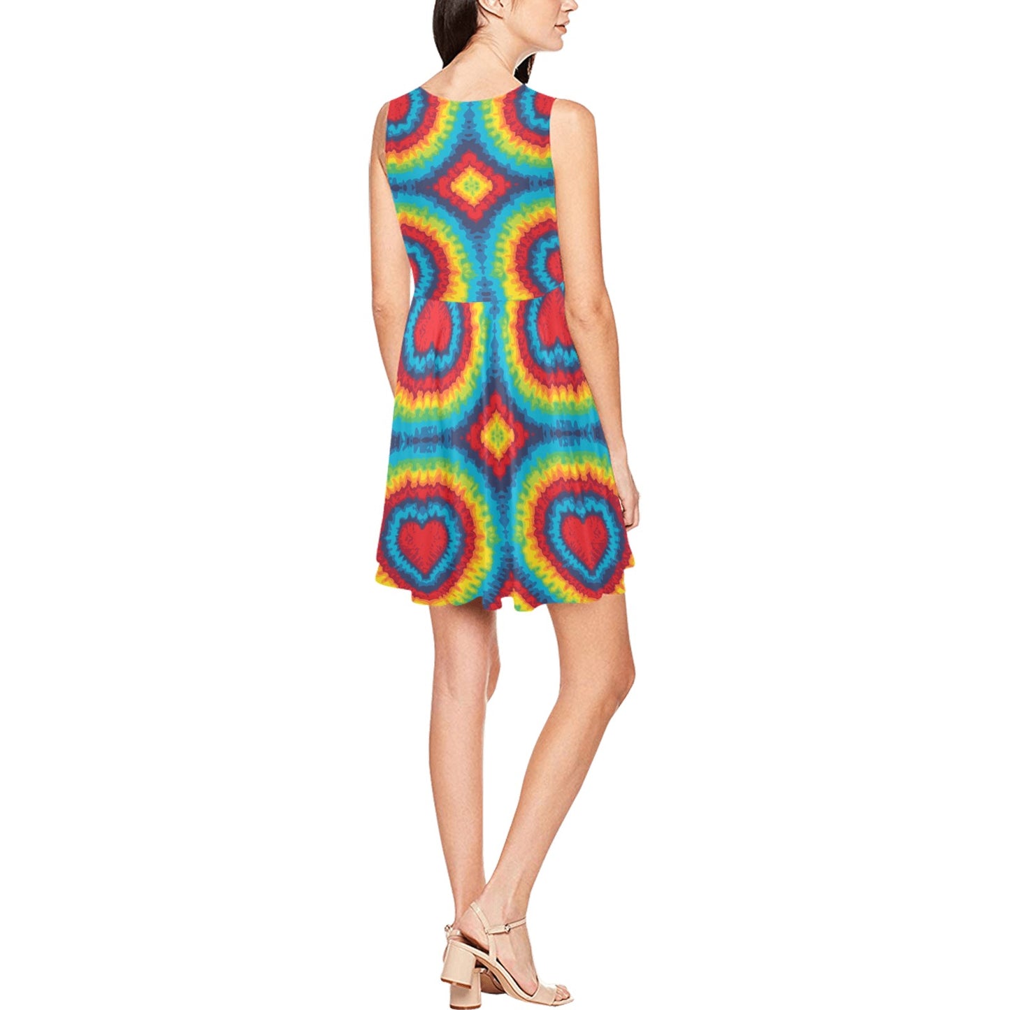 Tie Dye Heart shape Sleeveless Dress