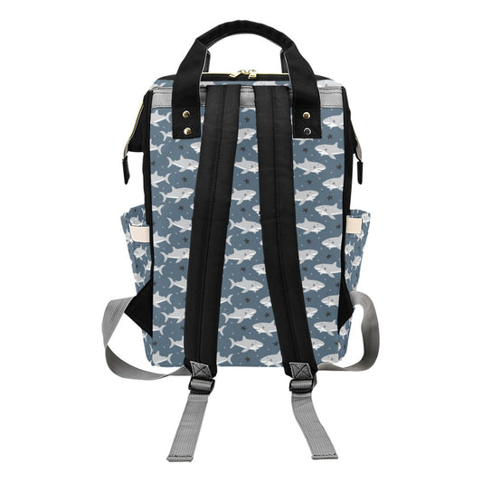 Shark Print Design LKS305 Diaper Bag Backpack