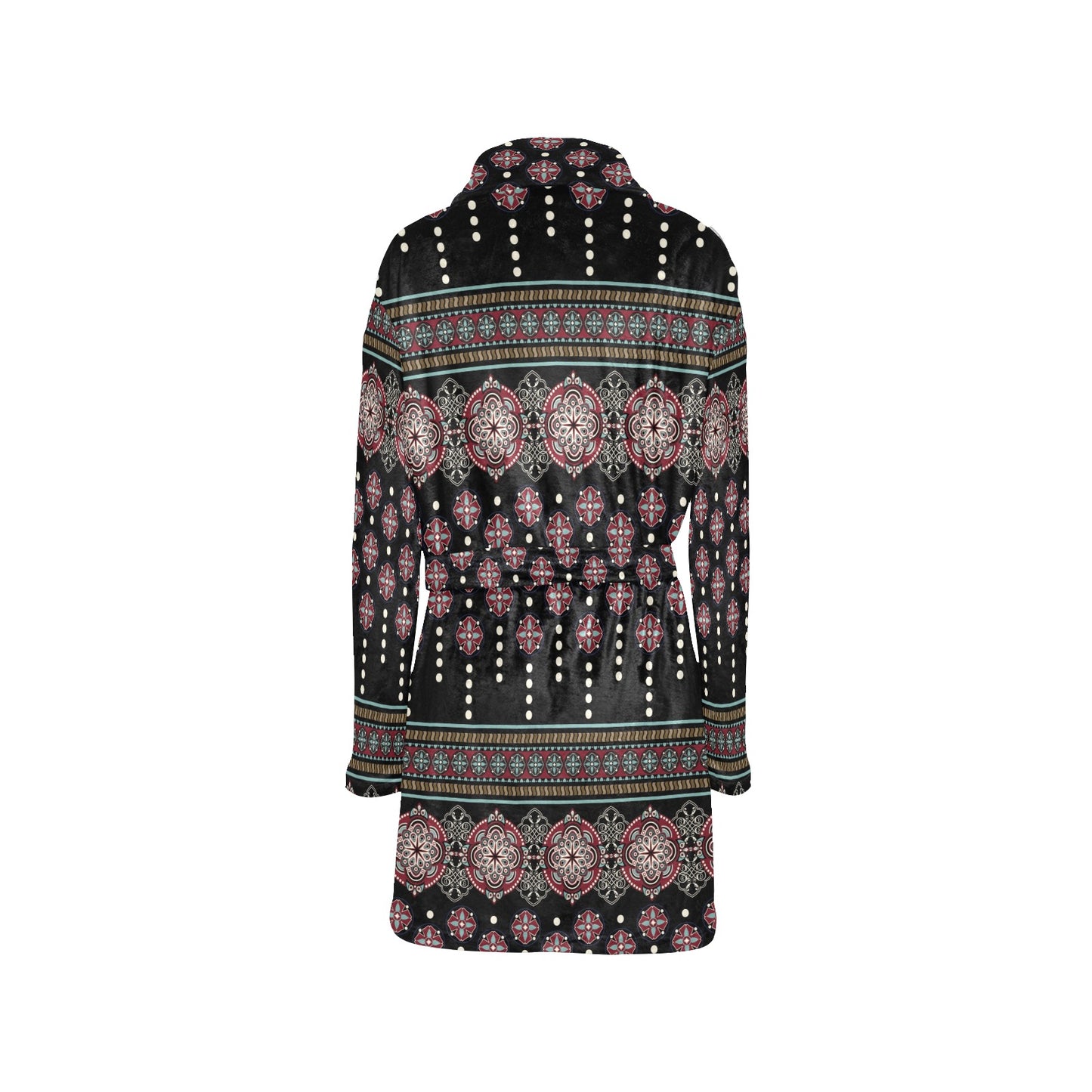 Ethnic Dot Style Print Pattern Women's Fleece Robe