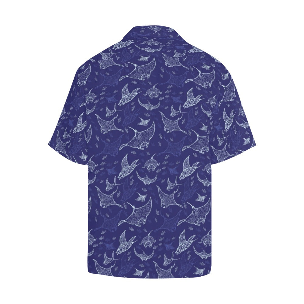 Manta Ray Print Design LKS401 Men's Men's Hawaiian Shirt