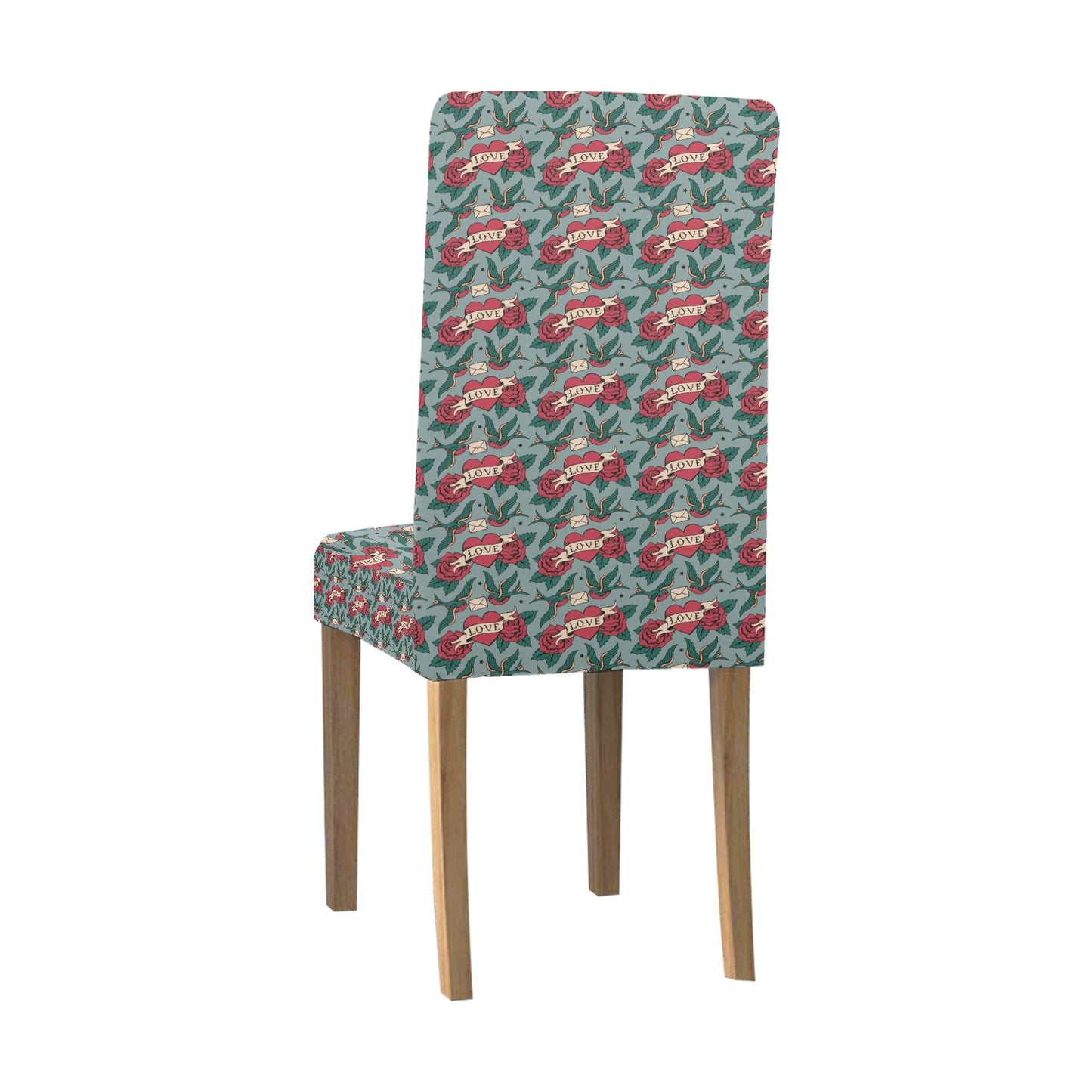 Tattoo Heart Print Design LKS301 Dining Chair Slipcover