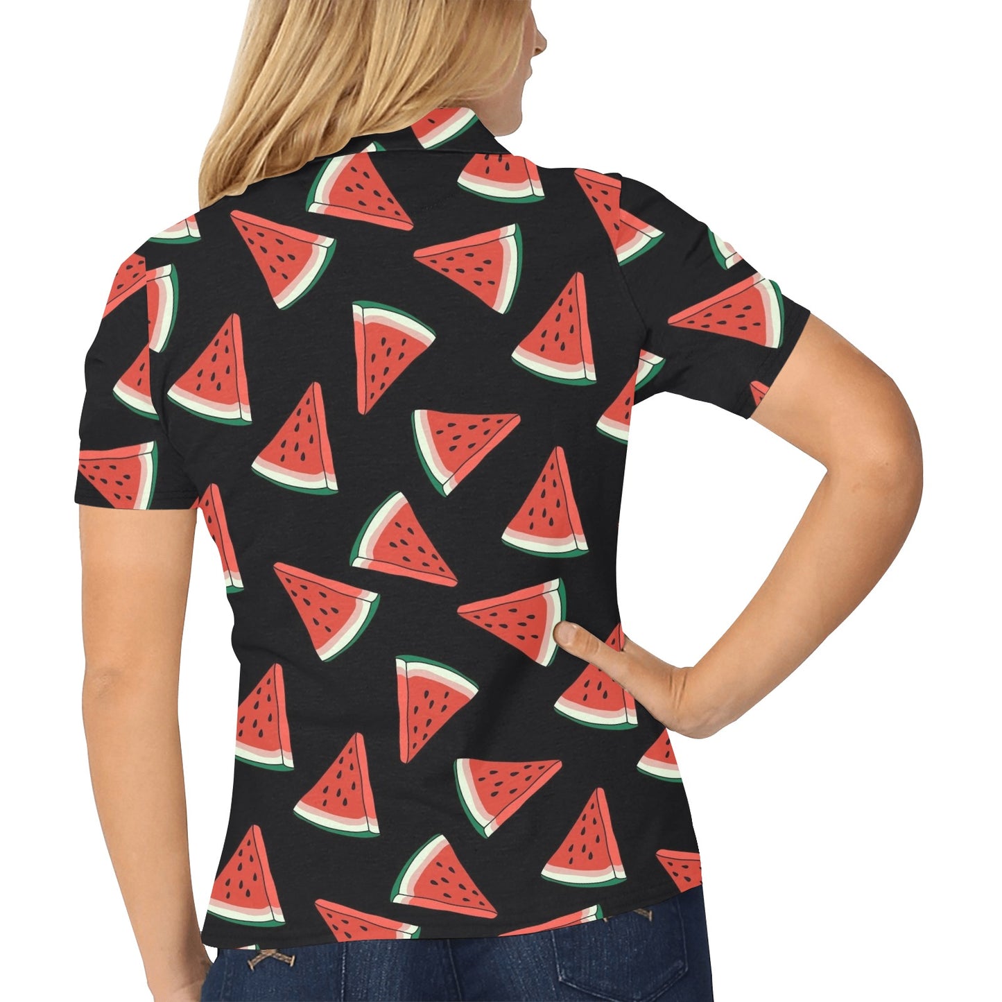 Watermelon Pattern Print Design WM01 Women's Polo Shirt