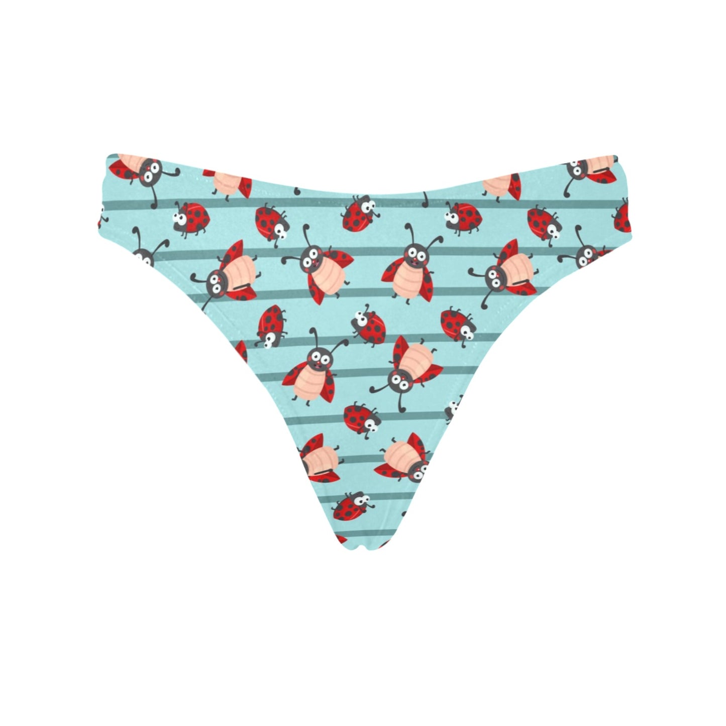 Ladybug Happy Print Pattern Women's Thongs