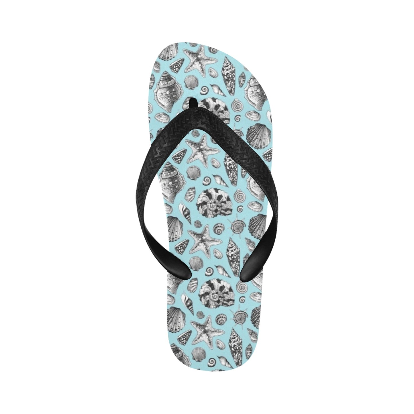 Seashell Beach Print Design LKS302 Flip Flops