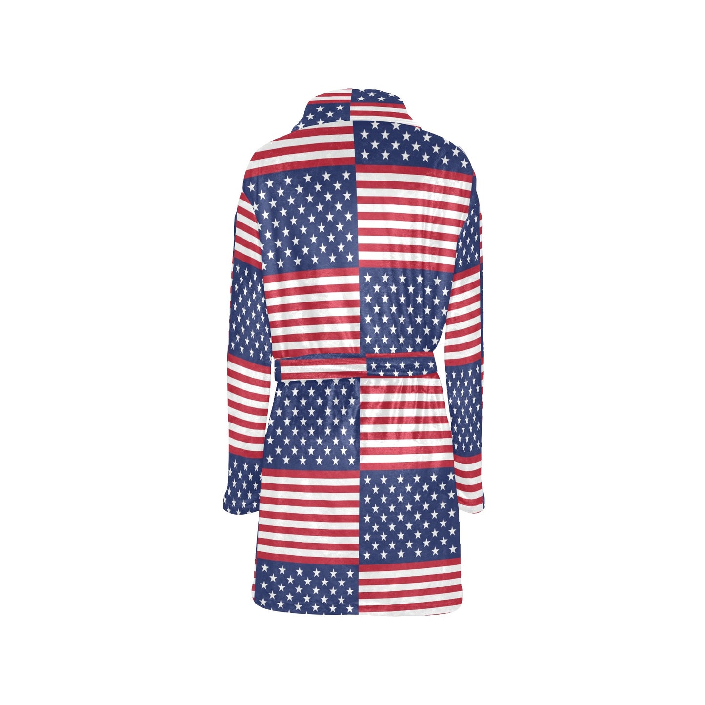 Patriotic US Flag Pattern Print Design A03 Women's Fleece Robe