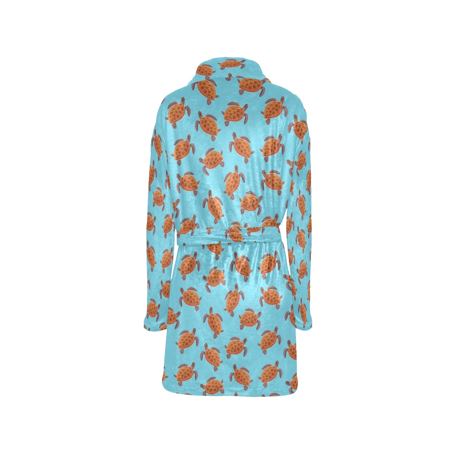 Brow Sea Turtle Print Pattern Women's Fleece Robe
