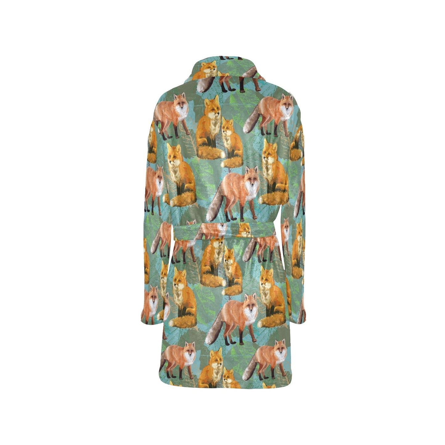 Fox Autumn leaves Themed Women's Fleece Robe