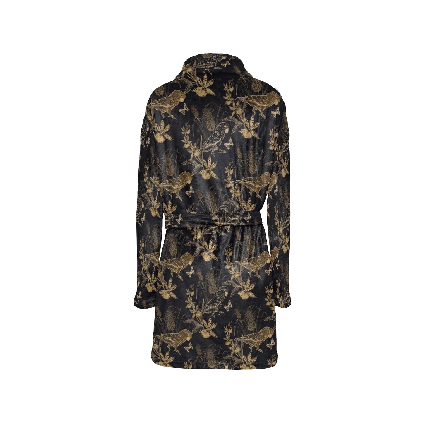Parakeet Pattern Print Design A05 Women's Fleece Robe