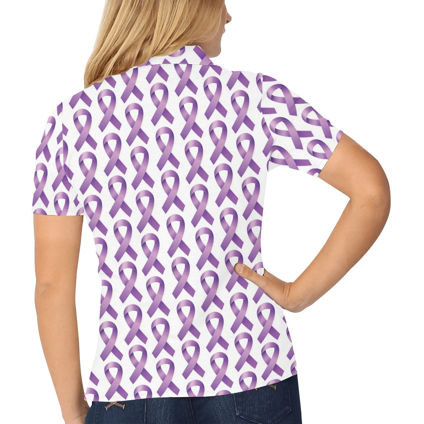 Pancreatic cancer Pattern Print Design A01 Women's Polo Shirt
