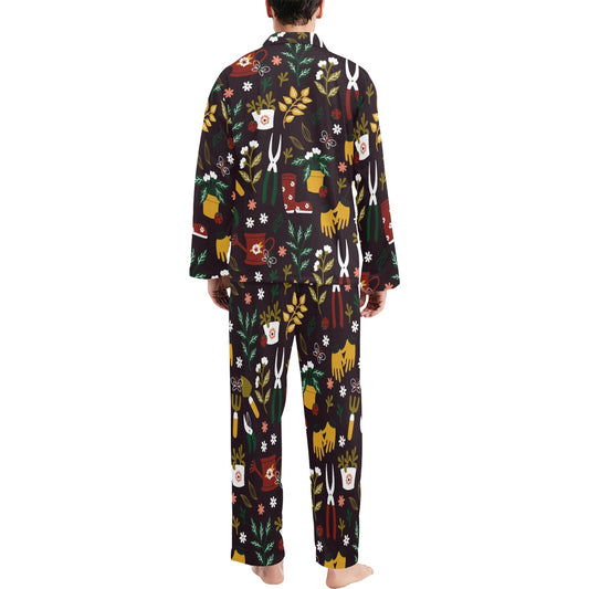 Gardening Pattern Print Design G05 Men's Long Pajama Set