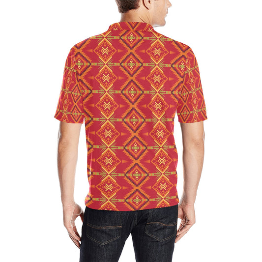 Southwest Pattern Print Design LKS305 Men Polo Shirt