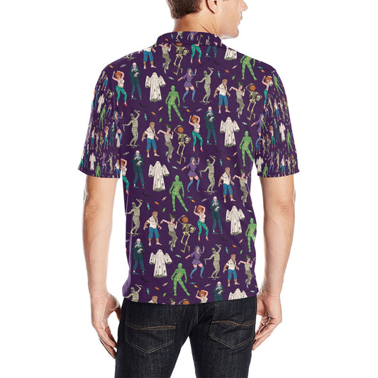 Creepy Zombie Print Design LKS302 Men Polo Shirt