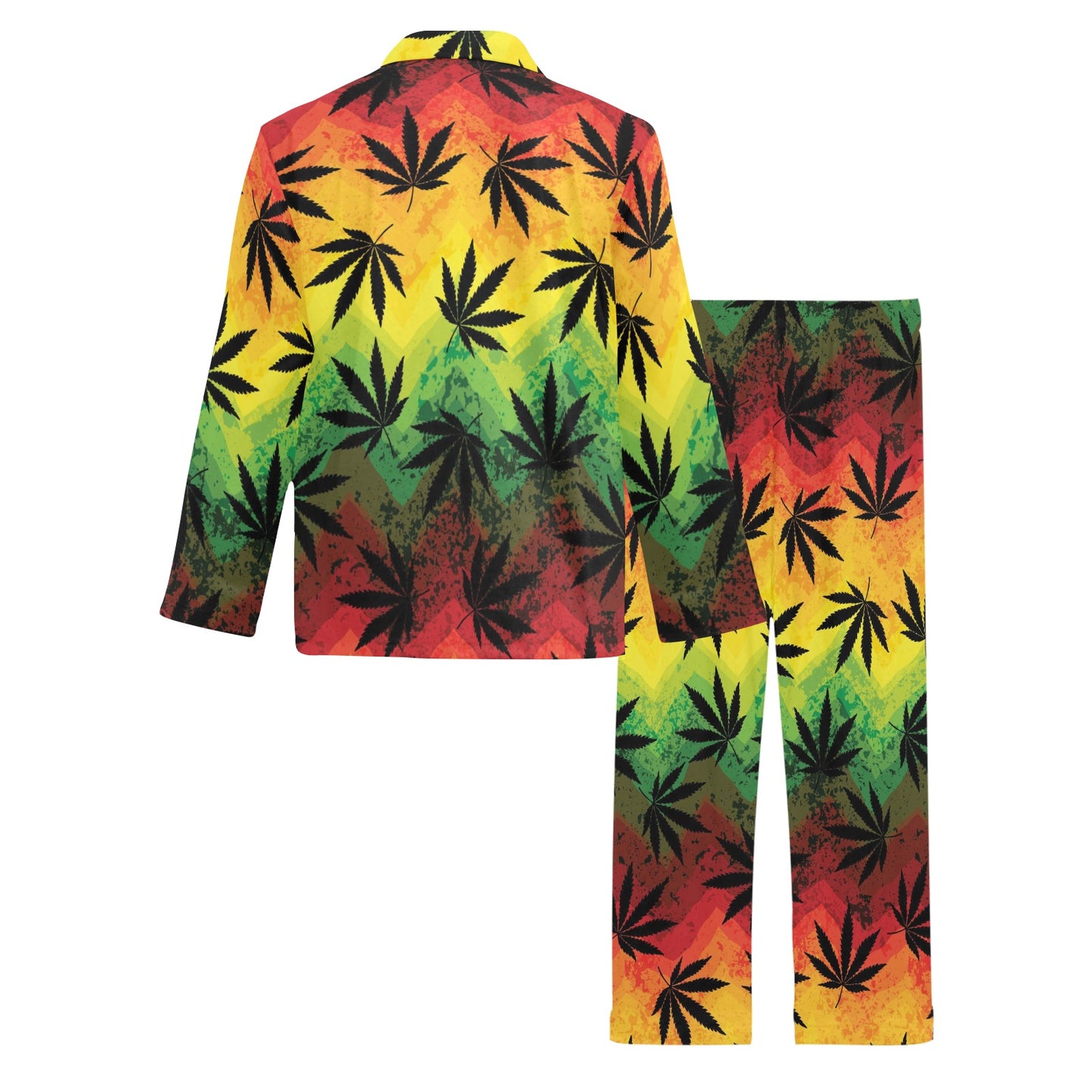 Rasta Pattern Print Design A02 Men's Long Pajama Set