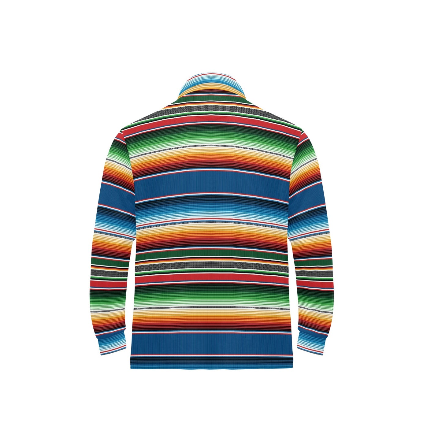 Serape Print Design LKS303 Long Sleeve Polo Shirt For Men's