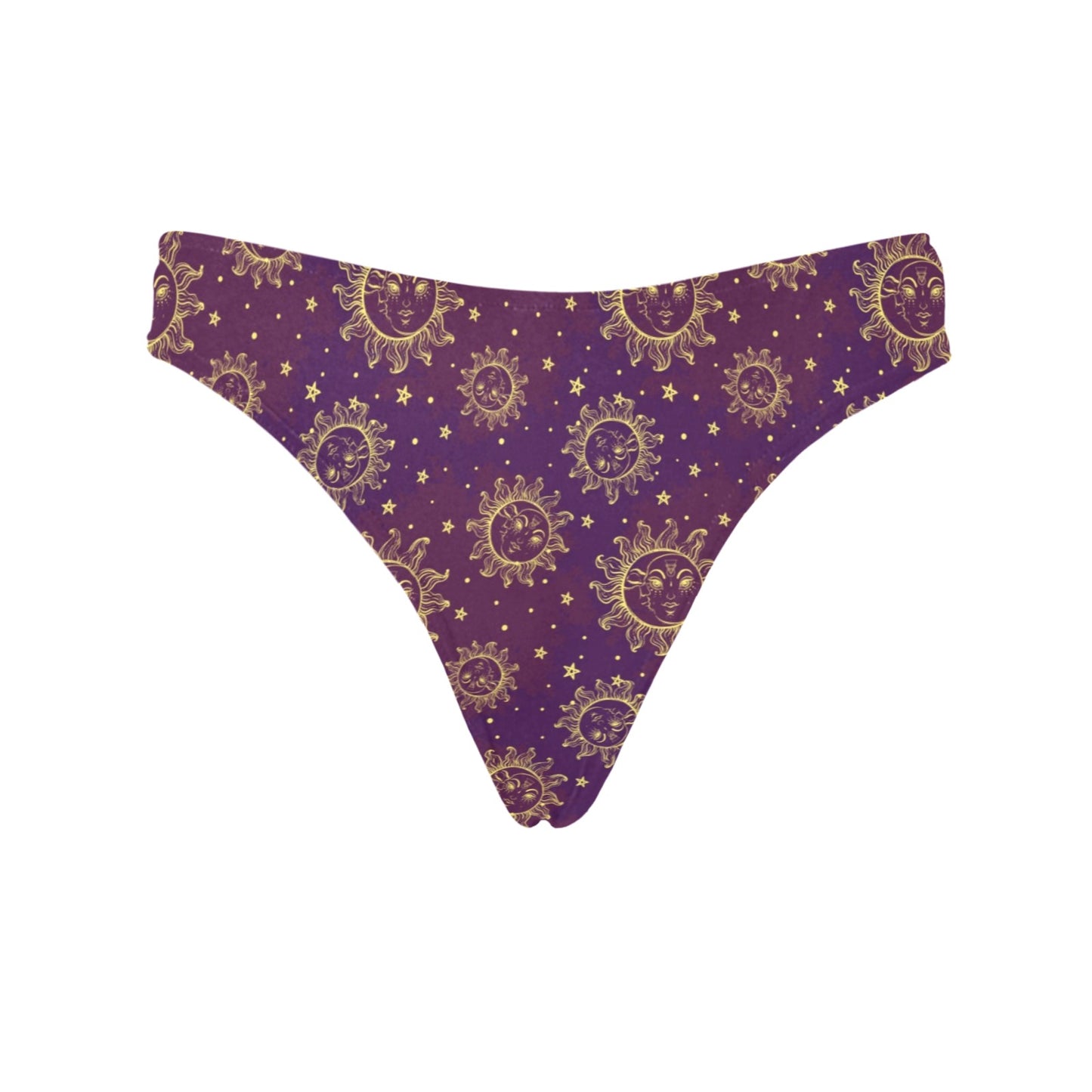 Sun Moon Star Design Themed Print Women's Thongs