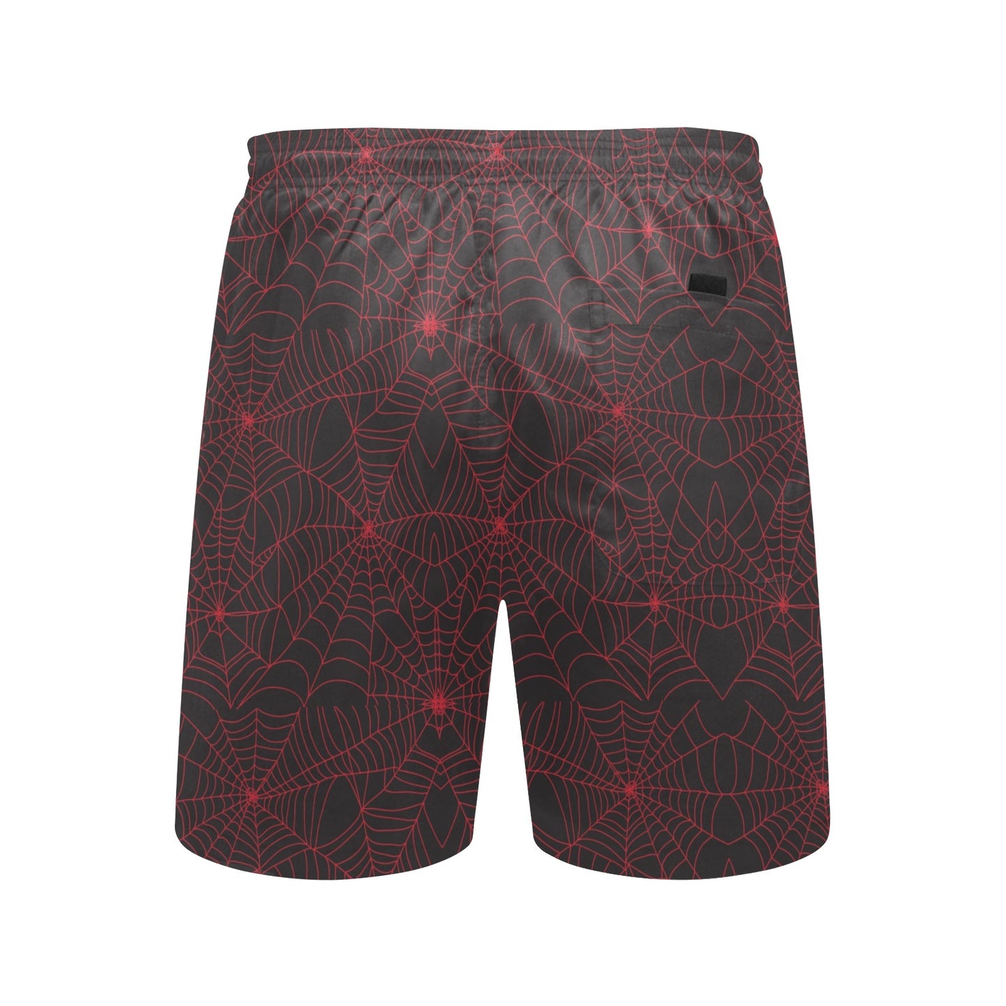 Spider Web Red Print Design LKS302 Men's Swim Trunks Beach Shorts