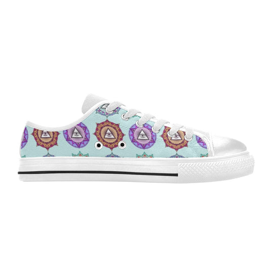 Third Eye Print Design LKS302 Women's White Low Top Shoes