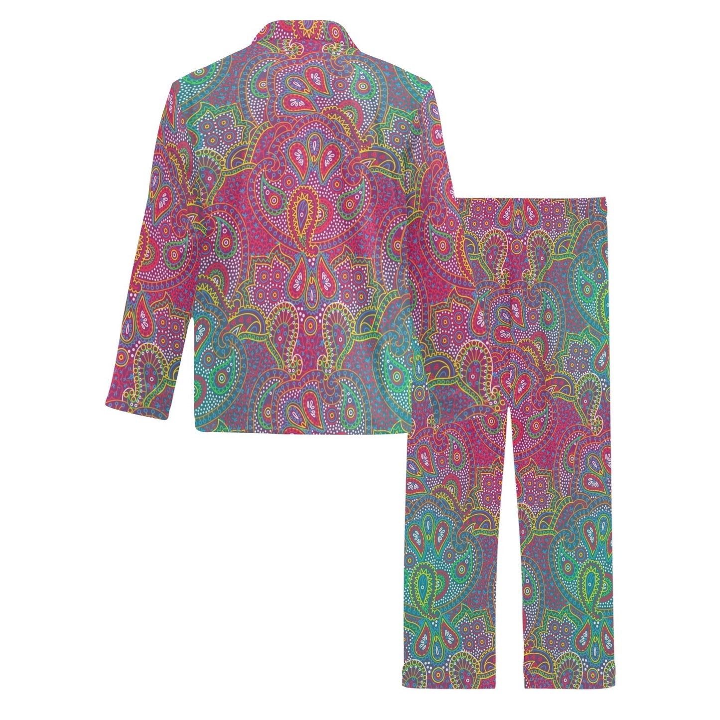 Boho Pattern Print Design 02 Men's Long Pajama Set