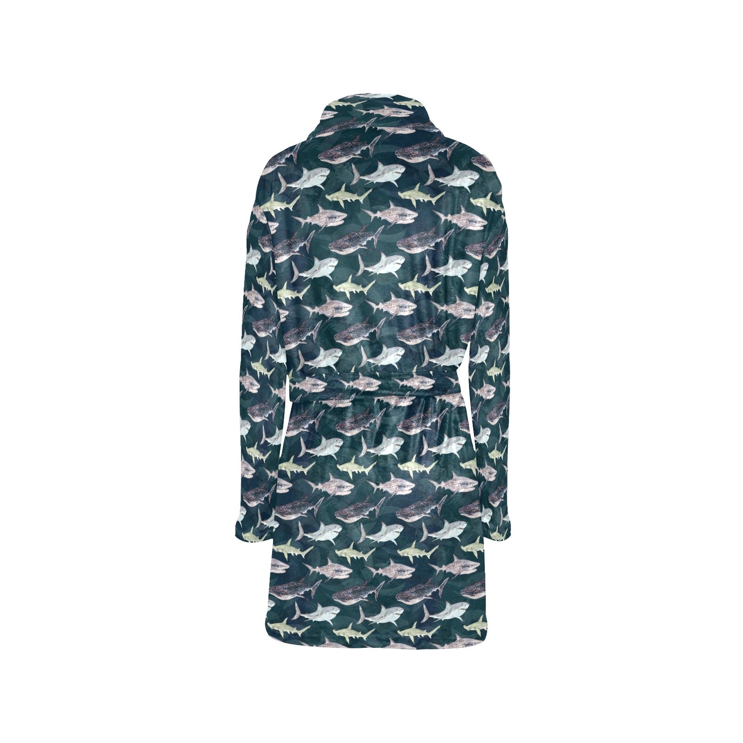 Shark Pattern Print Women's Fleece Robe