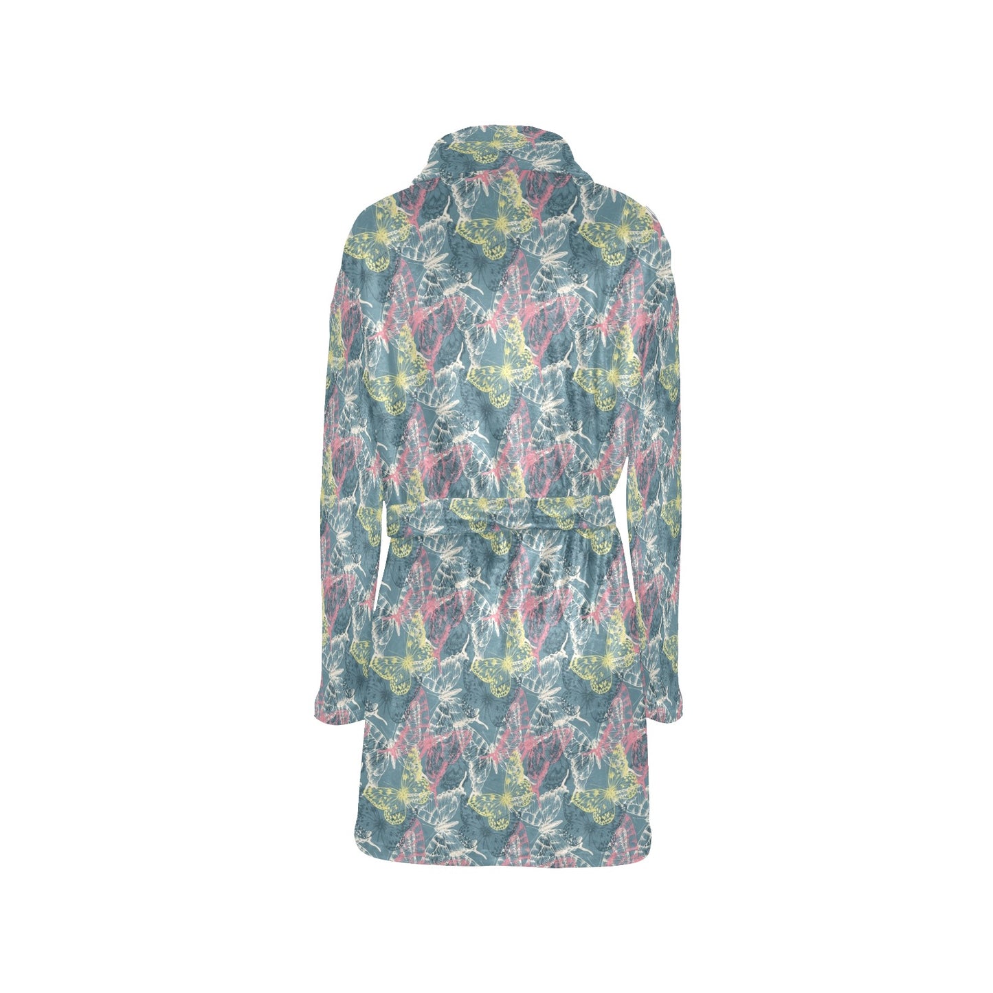 Butterfly Pattern Print Design 01 Women's Fleece Robe