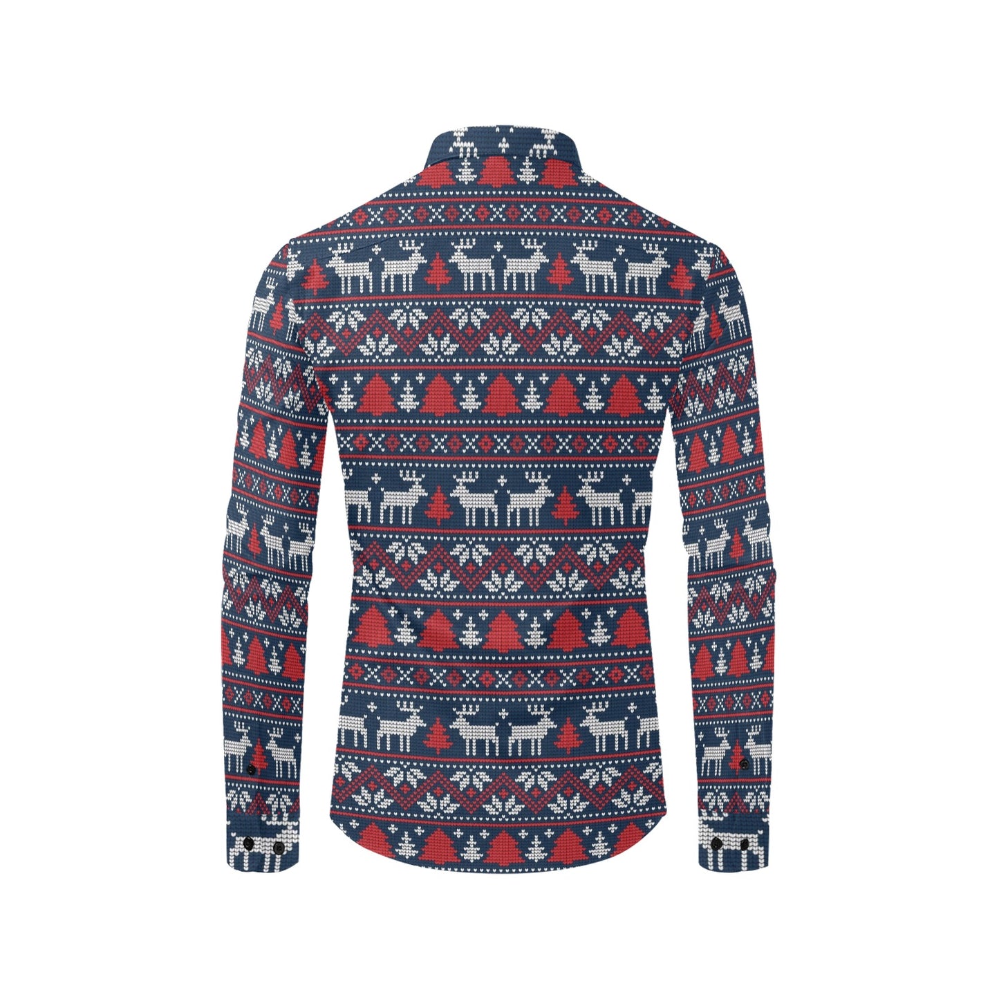 Reindeer Print Design LKS405 Men's Long Sleeve Dress Shirt