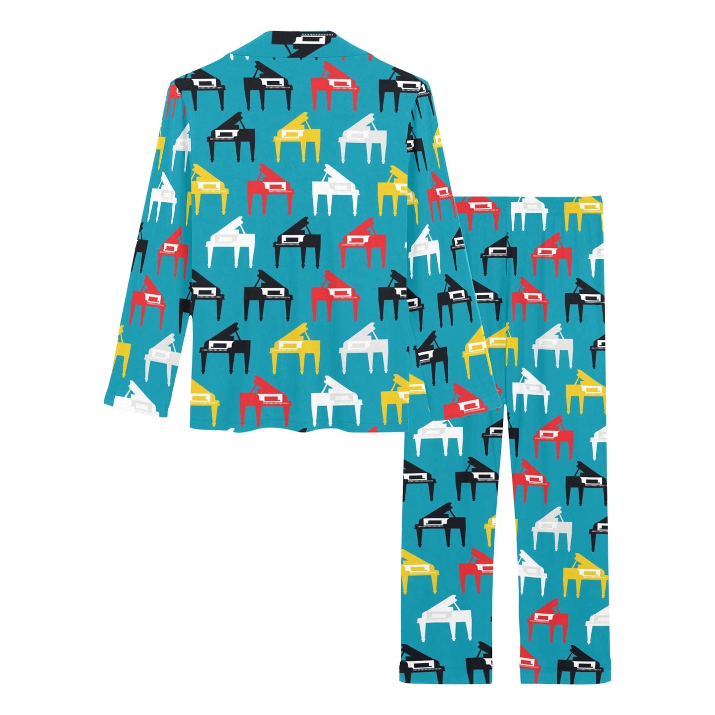 Piano Print Design LKS403 Women's Long Pajama Set