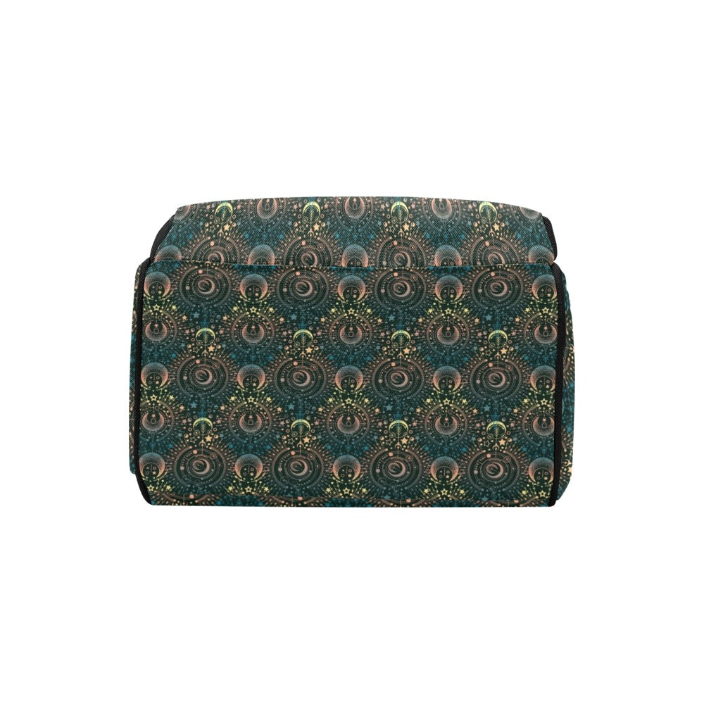 Sun Moon Print Design LKS307 Diaper Bag Backpack